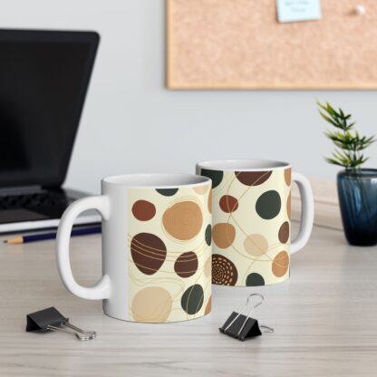 Abstract Swirl & Circle Pattern Ceramic Mug, (11oz, 15oz) - Image 5