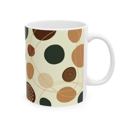 Abstract Swirl & Circle Pattern Ceramic Mug, (11oz, 15oz) - Image 4