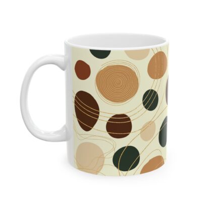 Abstract Swirl & Circle Pattern Ceramic Mug, (11oz, 15oz) - Image 3