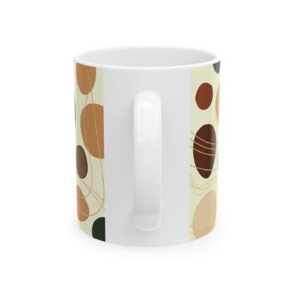 Abstract Swirl & Circle Pattern Ceramic Mug, (11oz, 15oz) - Image 2