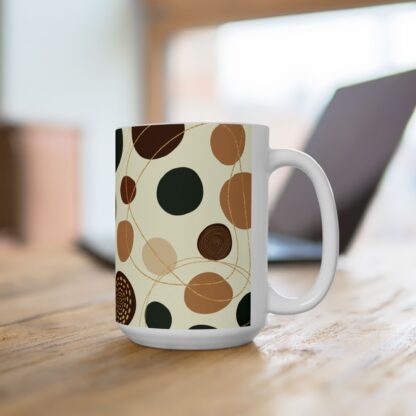 Abstract Swirl & Circle Pattern Ceramic Mug, (11oz, 15oz) - Image 13