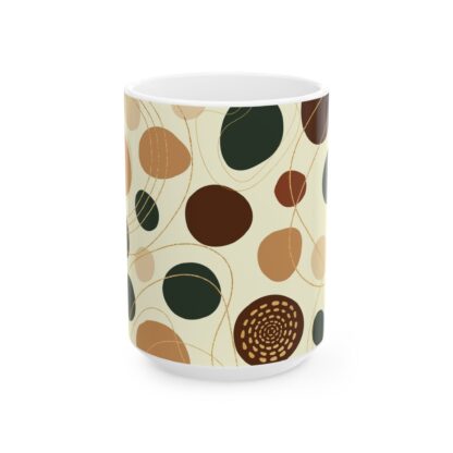 Abstract Swirl & Circle Pattern Ceramic Mug, (11oz, 15oz) - Image 9