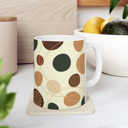 Abstract Swirl & Circle Pattern Ceramic Mug, (11oz, 15oz) - Image 7