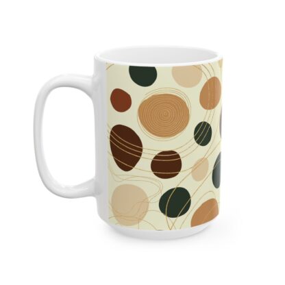 Abstract Swirl & Circle Pattern Ceramic Mug, (11oz, 15oz) - Image 11